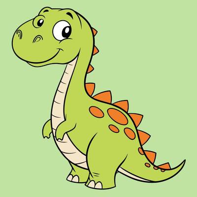 Väritetty versio: Pitkäkaulainen dinosaurus