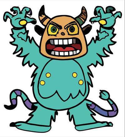 Ingekleurde versie: Enge Monster