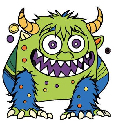 Ingekleurde versie: Grappig Monster