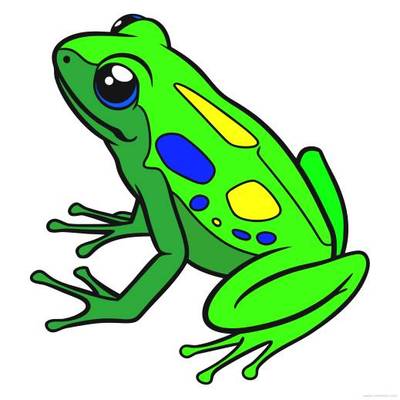 Colored version: Cute big-eyed poison dart frog