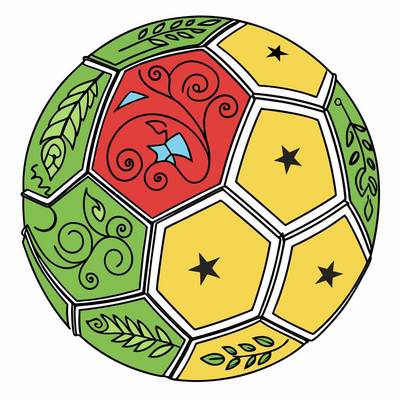Version coloriée : Mandala de ballon de football fleuri