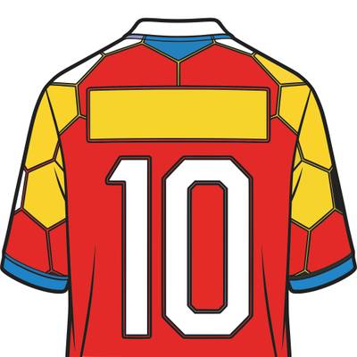 Version coloriée : Dos de maillot de football numéro 10