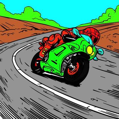Colored version: Motorcycle racing fun