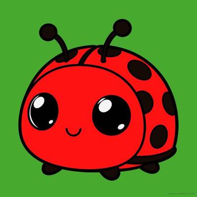 Colored version: Cute kawaii ladybug cartoon