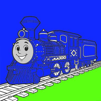 Version coloriée : Locomotive souriante sur des rails