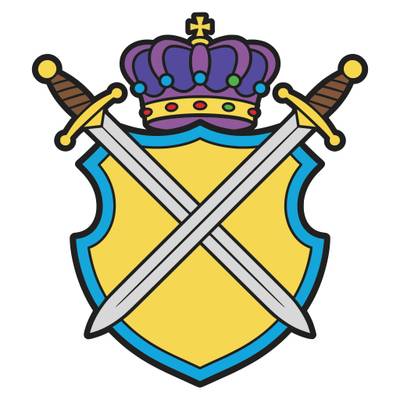 Ausgemalte Version: Einfaches Wappen mit gekreuzten Schwertern