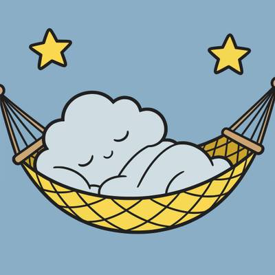 Version coloriée : Nuage endormi dans un hamac
