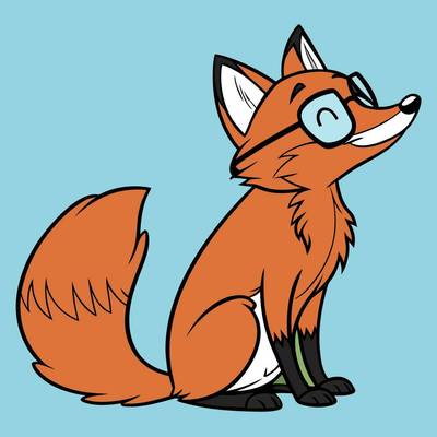 Version coloriée : Renard avec des lunettes