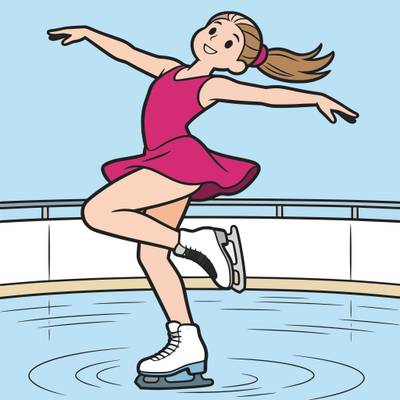 Version coloriée : Patineuse artistique sur la patinoire