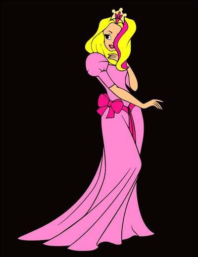Colored version: Princess with a big bow