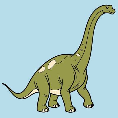 Fargelagt versjon: Enkel langhalset brachiosaurus
