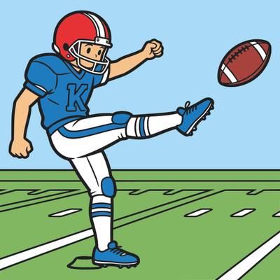 Version coloriée : Joueur de football américain au coup d’envoi