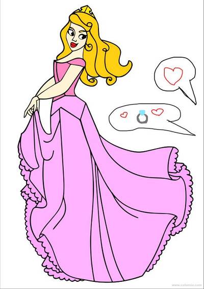 Ausgemalte Version: Prinzessin