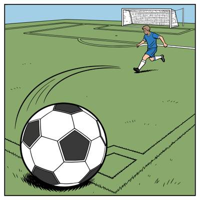 Ausgemalte Version: Fußball-Eckstoß in Nahaufnahme