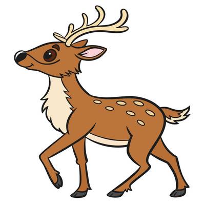 Colored version: Cute cartoon reindeer