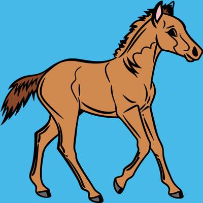 Ausgemalte Version: Galoppierendes Quarter Horse