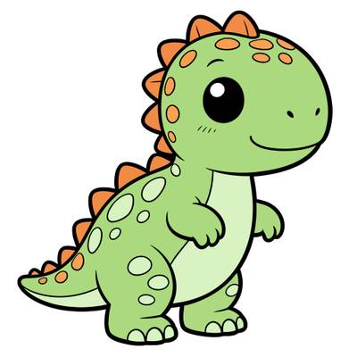 Väritetty versio: Pilkkudinosauruksen värityskuva