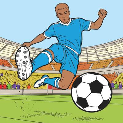 Färglagd version: Närbild av cykelspark i fotboll