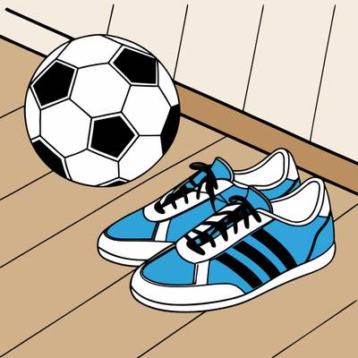 Färglagd version: Inomhusskor för futsal och fotboll