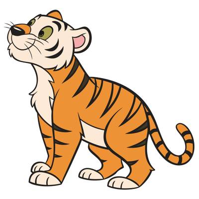 Versione colorata: Tigre seduta in stile cartone animato