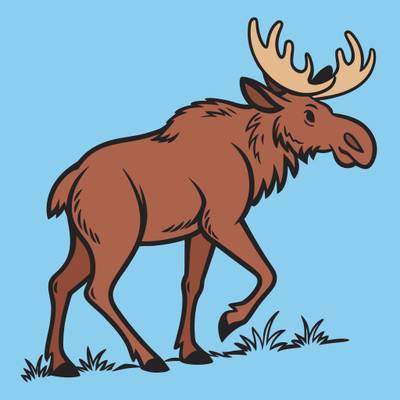 Wersja pokolorowana: Szczegółowy łoś w ruchu
