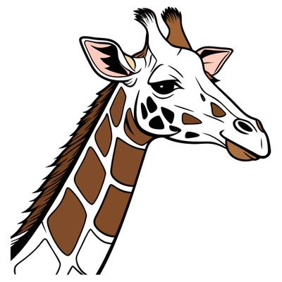 Versione colorata: Ritratto dettagliato di giraffa
