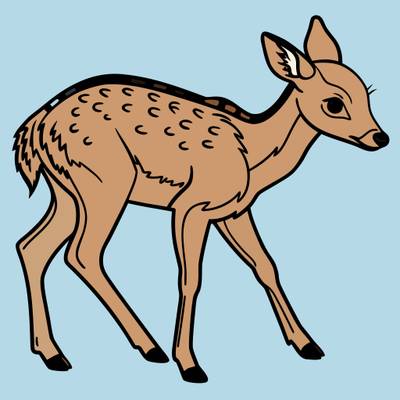 Wersja pokolorowana: Szczegółowy jelonek z boku