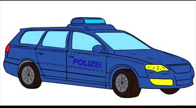 Ausgemalte Version: Polizeiauto-Kombi