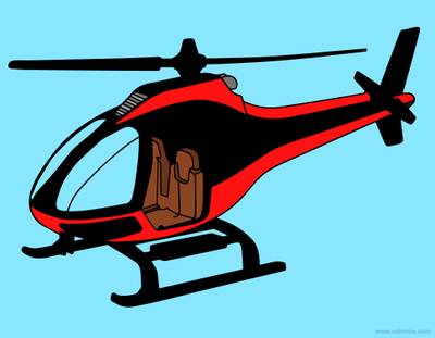 Colored version: Simple helicopter with skids