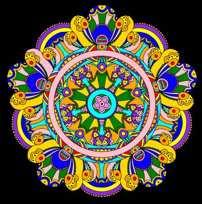 Colored version: Mandala Flower Advanced
