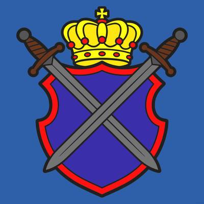 Ausgemalte Version: Einfaches Wappen mit gekreuzten Schwertern