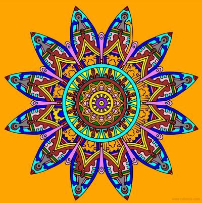 Colored version: Mandala Inca Style