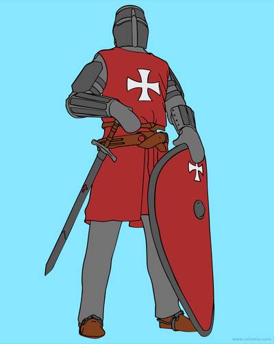 Versione colorata: Cavaliere con scudo e spada