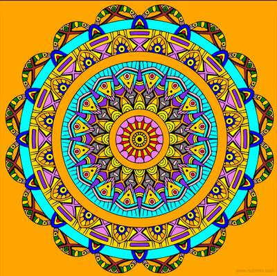 Colored version: Mandala Art Deco