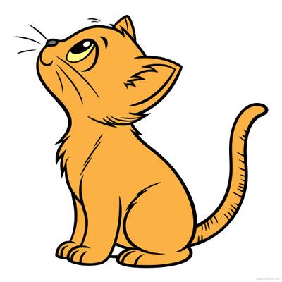 Versione colorata: Gatto seduto che guarda in alto