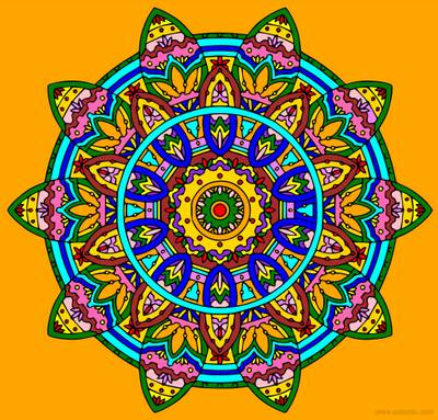 Colored version: Complex Mandala