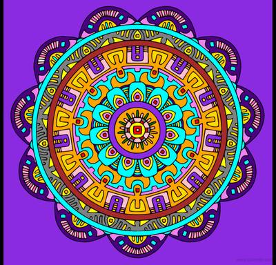 Ingekleurde versie: Mandala Geometrisch