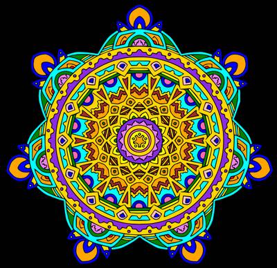 Ingekleurde versie: Geavanceerde Mandala