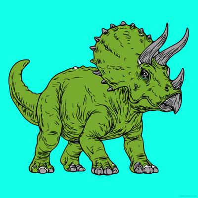 Fargelagt versjon: Realistisk Triceratops