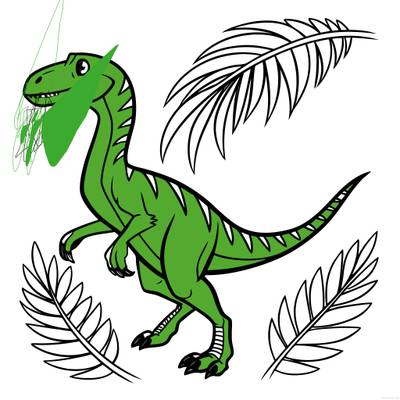Fargelagt versjon: Fjærkledd velociraptor
