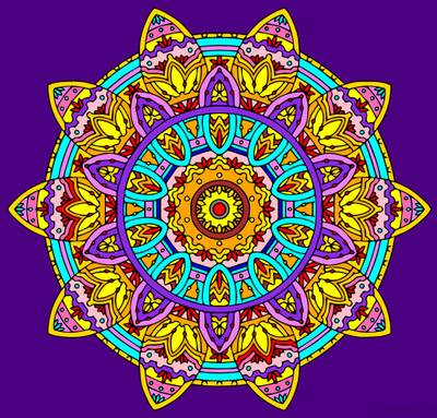 Version coloriée : Mandala complexe