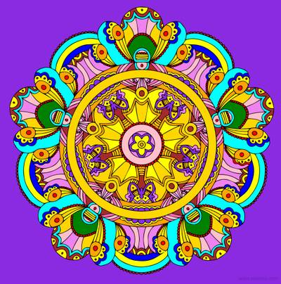 Colored version: Mandala Flower Advanced