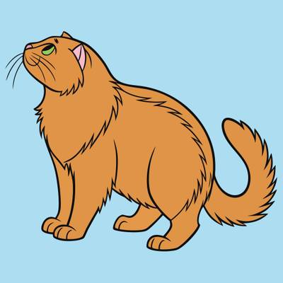 Farvelagt version: Perserkat set fra siden