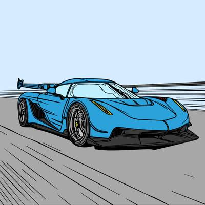 Colored version: High-Performance Sports Car