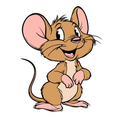 Versão colorida: Rato de desenho animado alegre