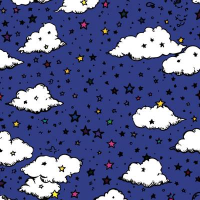 Versione colorata: Design di nuvole e stelle
