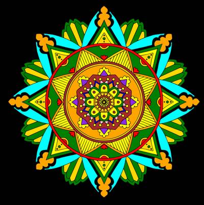 Colored version: Simple Mandala
