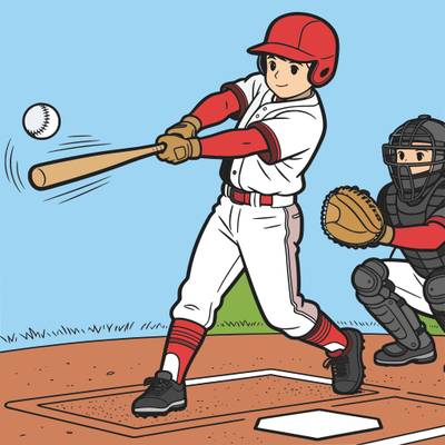 Versão colorida: Rebatedor de beisebol no home plate