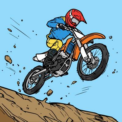 Versione colorata: Pilota di motocross in azione