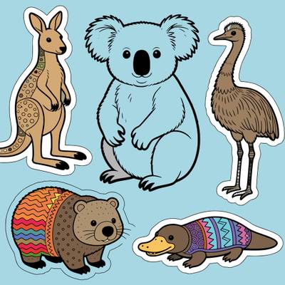 Colored version: Giant Aussie wildlife poster